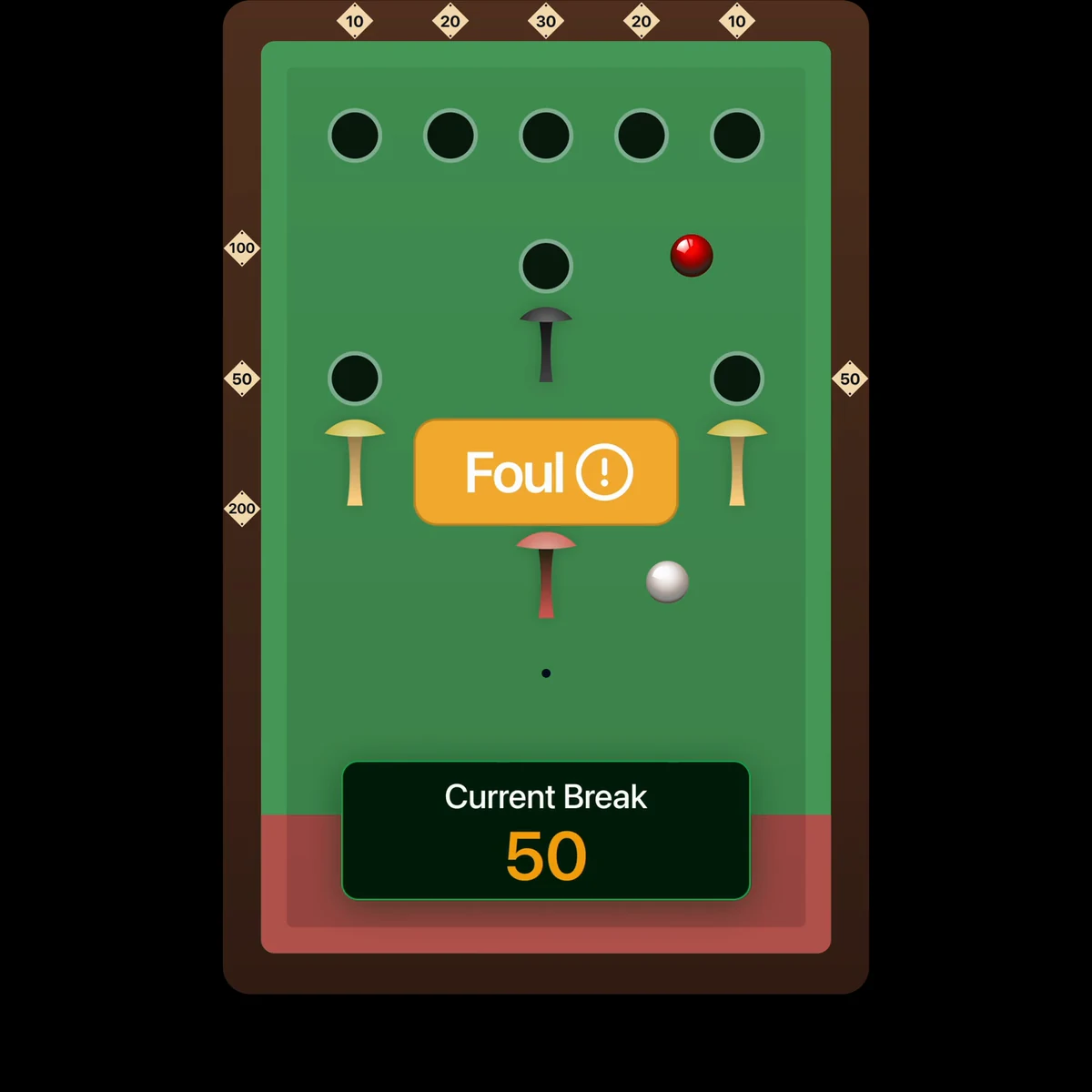 About60 animation showing a foul for missing every other ball