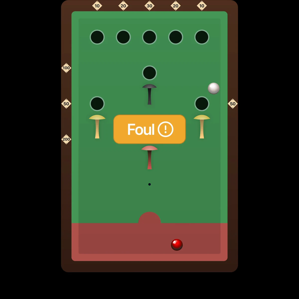 About60 animation showing a ball crossing back over the baulk line