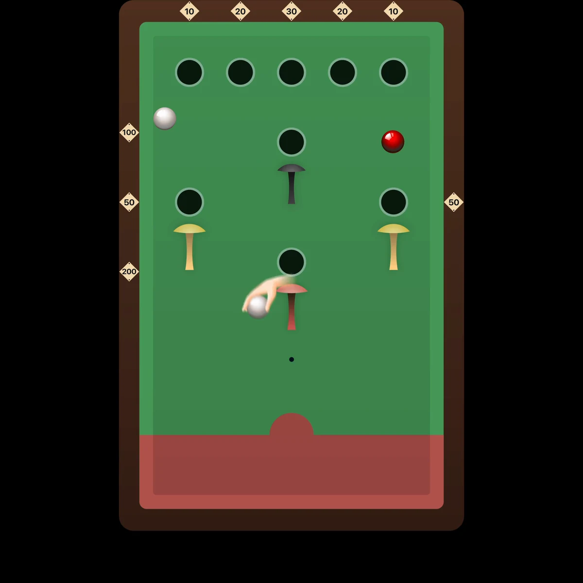 About60 animation showing the ball nearest the D being selected