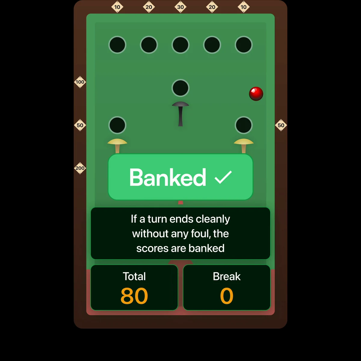 About60 animation showing a clean break being banked