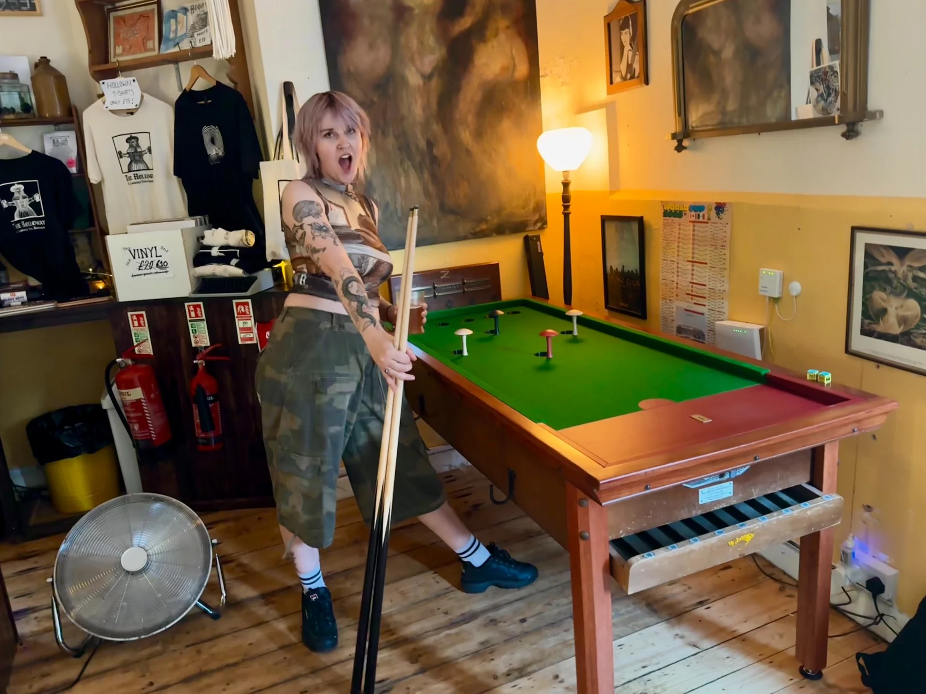 Player enjoying the Holloway bar billiards launch