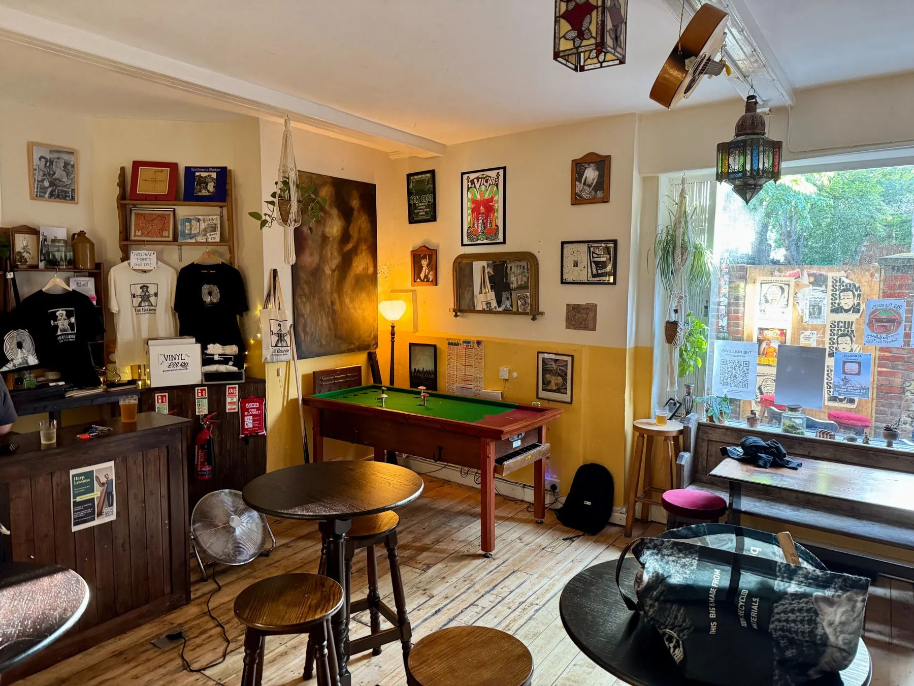 Wide view of The Holloway with the bar billiards table installed